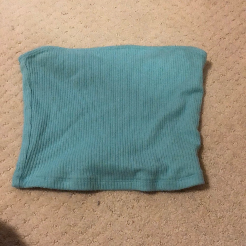 baby blue tube top from hollister